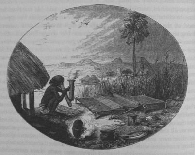 Depiction of weaving by David Livingstone 1865